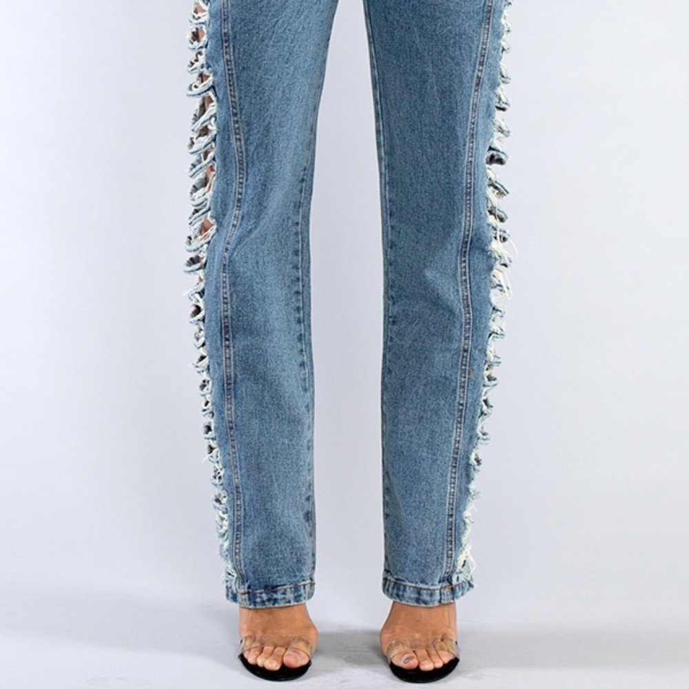 Distressed Ripped Demin Jeans - Picture 4 of 16